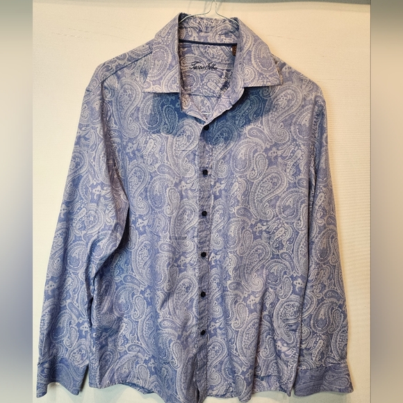 Tasso Elba Men's Blue Casual Bottom Down Shirt Un Tuck Size L - Picture 4 of 9